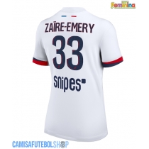Camisa de time de futebol Paris Saint-Germain Warren Zaire-Emery #33 Replicas 2º Equipamento Feminina 2025-26 Manga Curta